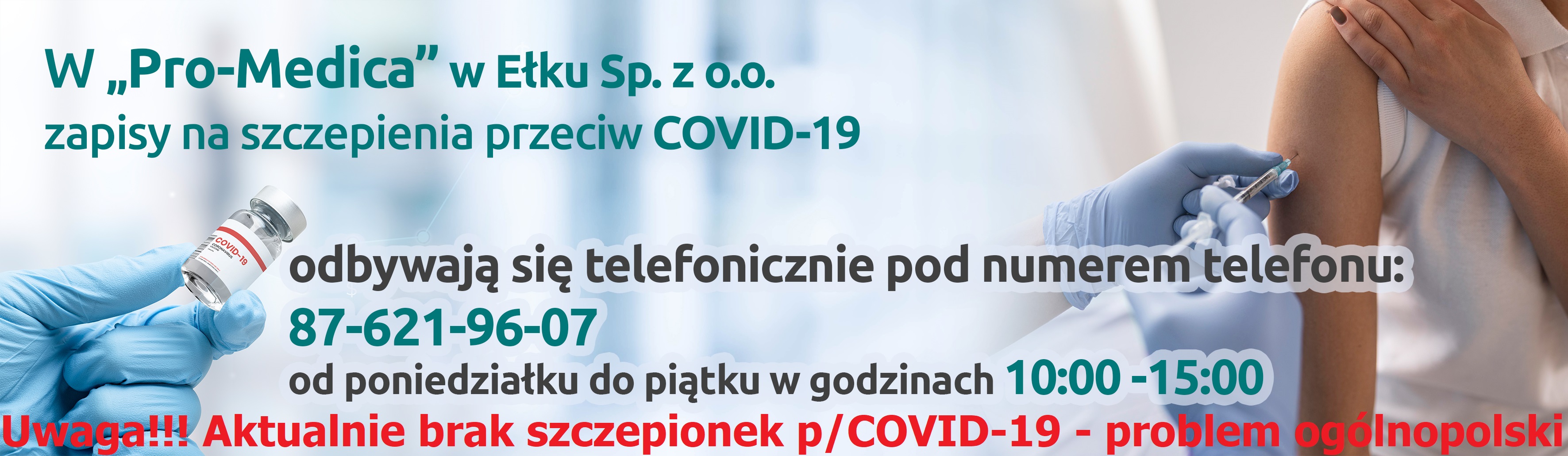 Szczepienia COVID-19 nr telefonów na zapisy i godziny i dni